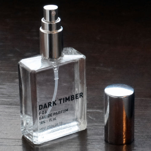 Dark Timber Eau de Parfum 15 mL clear glass bottle by JHaus Fragrance
