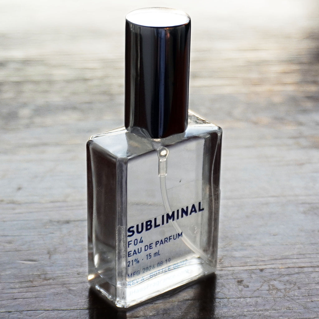 Subliminal Eau de Parfum 15 mL clear glass bottle by JHaus Fragrance