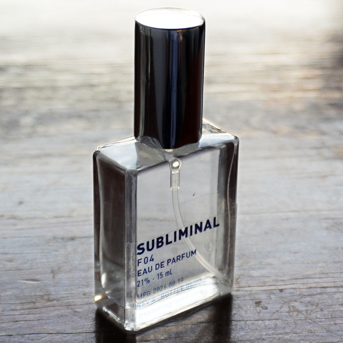 Subliminal Eau de Parfum 15 mL clear glass bottle by JHaus Fragrance